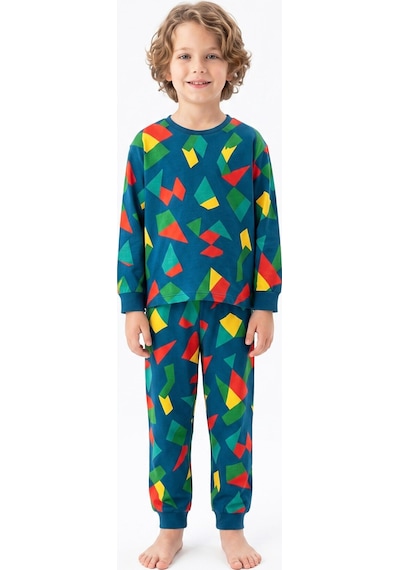 Modanino Erkek Çocuk %100 Pamuk Pijama Takımı 3-8 Yaş 12736ıs Çok Renkli