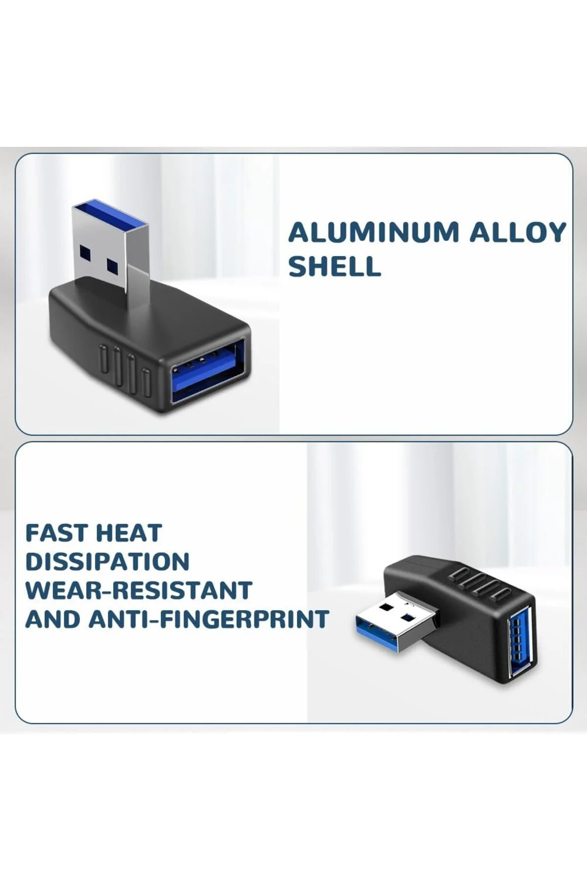 Sol Ve Sağ 90 Derece Adaptör Usb 3.0 Erkek Dişi Açı Uzatma Adaptörü Usb Bağlayıcı Konnektörü