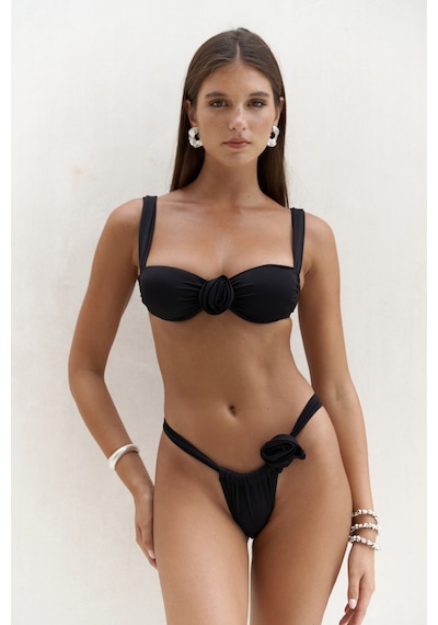 Mai Collection Mai Studios Co. Larasis Çiçek Detaylı Siyah Bikini Altı Siyah