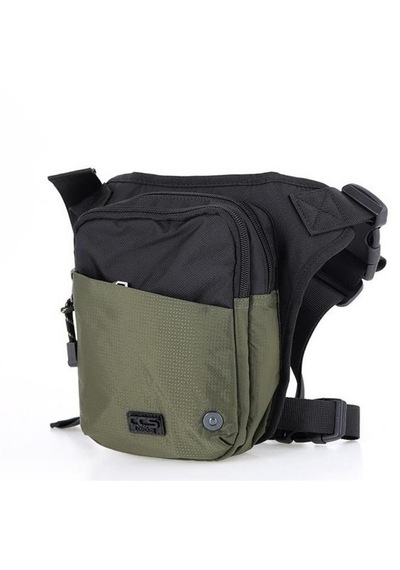 Ççs 31186 Motosiklet Bel Bacak Çanta Yeşil Siyah