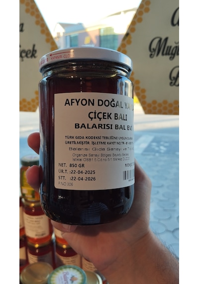 Afyon Doğal Çiçek Balı 850g Katkısız Saf Yayla Bal