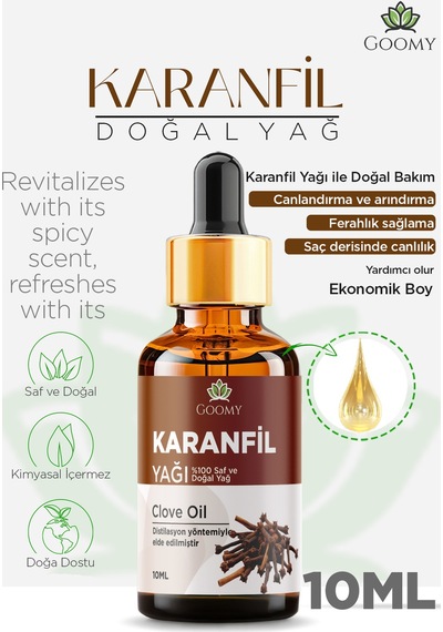 Goomy Karanfil Uçucu Yağı 10 Ml %100 Saf Ve Doğal Clove Bud Essential Oil