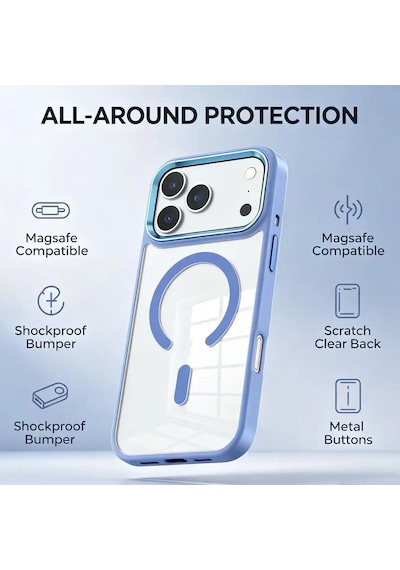 Bikapak Magsmıle Apple iPhone Uyumlu 18/17 Siyah Kapak