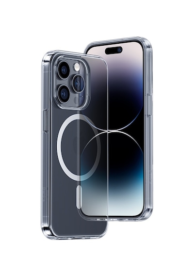 Apple Uyumlu iPhone 14 Pro Max Kılıf Wireless Şarj Destekli Benks Yeni Magnetik Crystal Şeffaf Pc Kapak