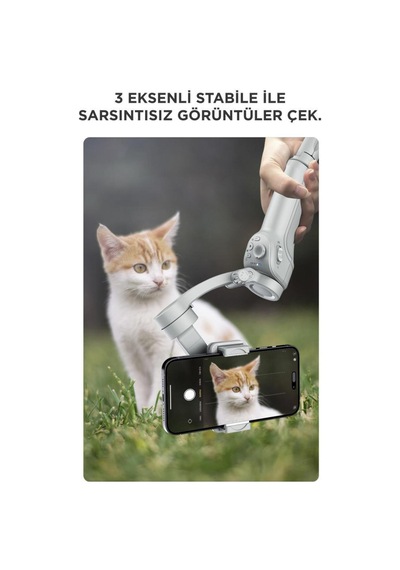 Tripod Gimbal Özellikli Çok Amaçlı Selfie Çubuğu M01 Gri
