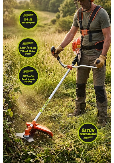 Reschmann R-74368 2.2 HP Profesyonel Yan Tipi Benzinli Ot ve Çalı Tırpanı