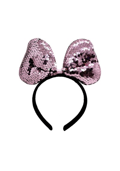 Renk - 916 - Değiştiren Pullu Payetli Fiyonk Parti Tacı Pembe Gümüş Renk - Csmo-tex - 20x16 Cm