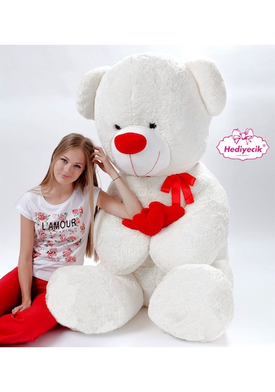 Peluş Ayı Kalp Tutan 2 Metre Ayıcık Dev Büyük Boy