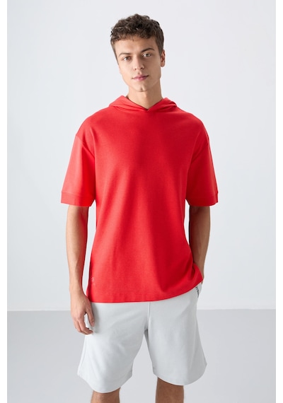 Tommy Life Fiesta Pamuklu Kalın Yüzeyi Dokulu Oversize Fit Basic Erkek T-shirt - 88335 Kirmizi Tommy Life Fiesta Pamuklu Kalın Yüzeyi Dokulu Oversize Fit Basic Erkek T-shirt - 88335 Kirmizi