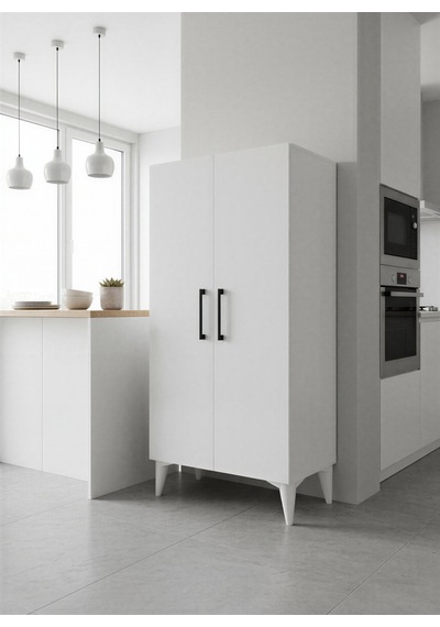 Aruat 4 Raf'lı Çok Amaçlı Kullanım Sunan Kapaklı Dolap 35 110 Beyaz
