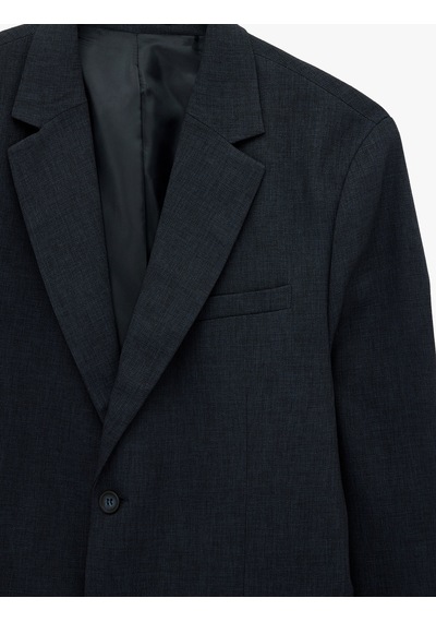 Koton Düğmeli Uzun Kollu Kapaklı Cepli Mono Yaka Blazer Ceket Lacivert 7wam50001nw