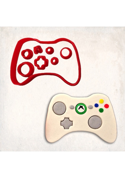 Xbox Controller Detay Kurabiye Kalıp Seti 7 Li KIrmızı