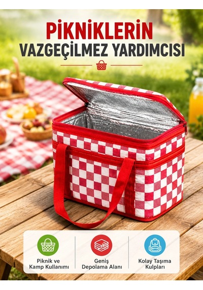 Mey İthalat 25 Litre Geniş Hacimli Termos Çanta Dayanıklı Fermuarlı Isı Korumalı Taşıma Çantası Çok Renkli