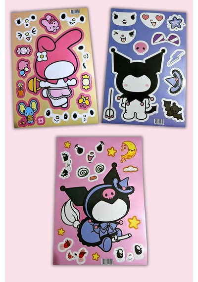 Hello Kitty,kuromi Ve Arkadaşları, Kendin Yap Sticker, 3 Adet Diğer