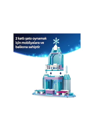 LEGO® ǀ  Disney Princess Karlar Ülkesi Elsa'nın Şatosu ve Kızak Macerası 43281 – 4 Yaş ve Üzeri Çocuklar için Yapım Seti  (216 P)