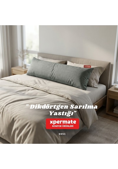 Xpermate Sarılma Yastığı, Bacak Arası Yastığı Dikdörtgen Açık Gri