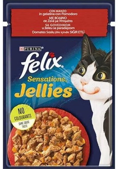 Felix Sensations Sığır Etli Ve Domatesli Yaş Kedi Maması 85 Gr