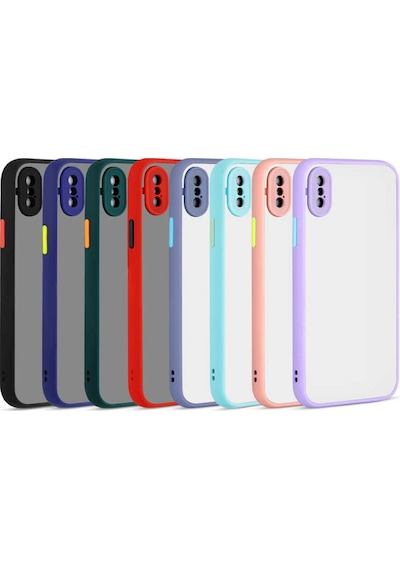 Apple Uyumlu iPhone XS 5.8 Kılıf Zore Hux Düğme Ve Kapak Zıt Renk Kılıf
