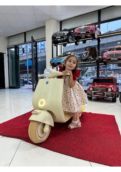 Oyuncak Sepetim Vespa Akülü Motorsiklet 3-10yaş Bej