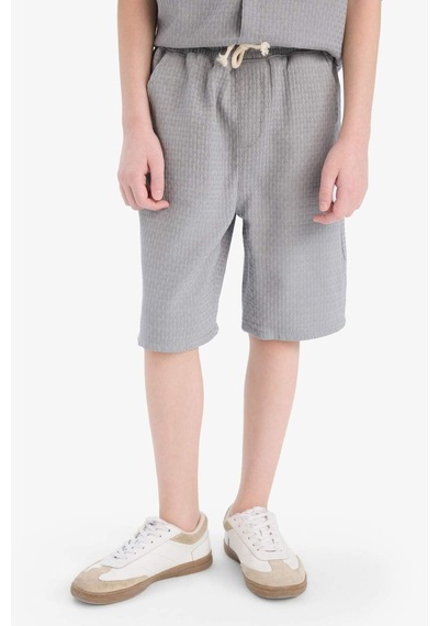 Defacto Erkek Çocuk Regular Fit Dokulu Şort E7014a825hsgr265 Gri