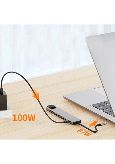 Miaxtreme 8 In 1 Usb Type-c Usb 2.0/3.0 Audio 3.5 Tf Sd Çevirici Adaptör Çok Portlu Çoklayıcı Usb Hub