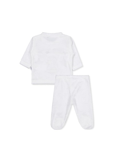 Albimini Minidamla Filli Nakış Patikli 2li 1-6 Ay Pijama Takımı - Ekru