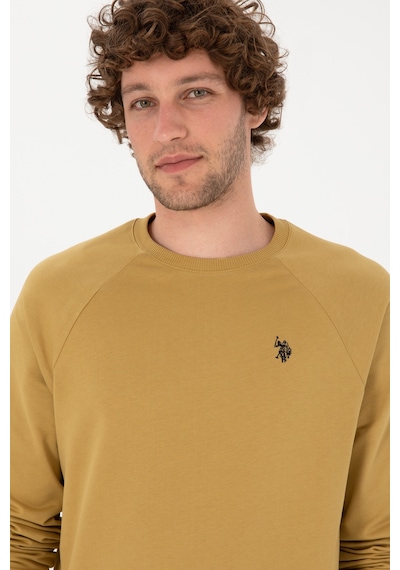 U.S. Polo Assn. Erkek Regular Fit Bisiklet Yaka Hardal İnce Basic Sweatshirt 50313752-VR151