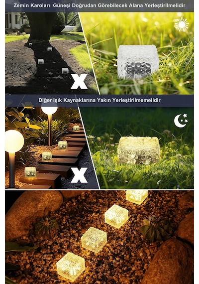 Trendpoint 1adet Güneş Enerjili Premium Led Dekoratif Zemin Bahçe Aydınlatma Solar Peyzaj Kaliteli Sarı 86681404