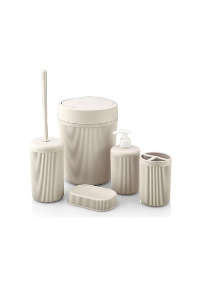 Promosyonca Banyo Seti, Çöp Kovası, Sıvı Sabunluk, Diş Fırçalık, Sabunluk Ve Tuvalet Fırçası, 5 Parça Beya Diğer