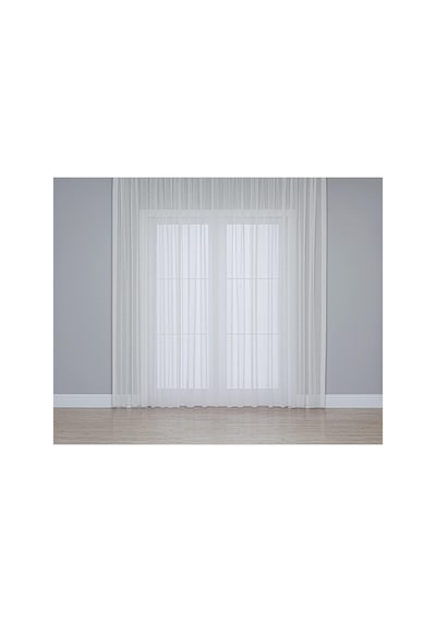 Gauze Fabric Design Folded Keten Plus Ekru Tül Perde 200 X 250 - Seyrek Pile 1 X 2 Çok Renkli