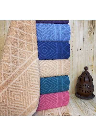 Bimar Bukle Jakarlı Soft Pramit Desenli El Ve Yüz Havlusu 50 X 90 Cm X 6 Adet Çok Renkli
