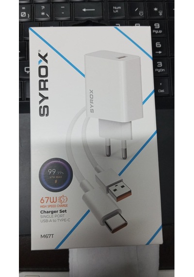 M67t Single Usb-a Port High Speed Charger Adapter & Type-c Cable 67 Watt Mi Turbo Yüksek Hızlı Şarj