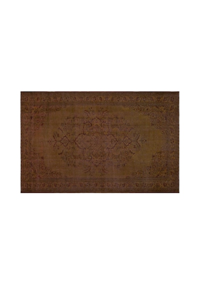 El Dokuması Vintage Yün-pamuk Kahve Halı 27044 175 X 274 Cm Kahverengi