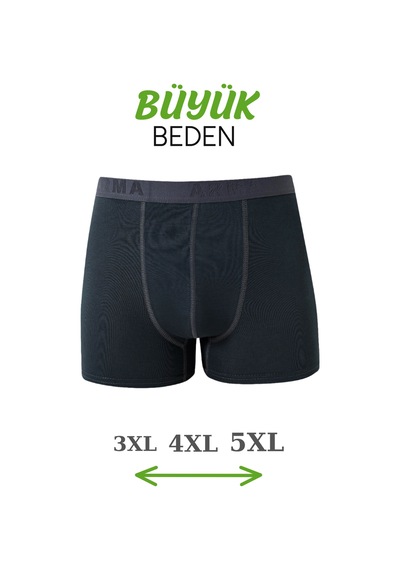 Arma Yıldız Bambu Erkek Büyük Beden Boxer Füme 10'lu Paket-füme