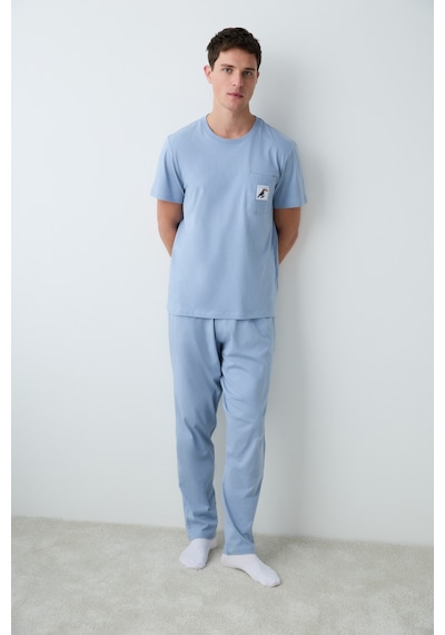 Penti Erkek Bird Mavi Pantolon Pijama Takımı Bl11