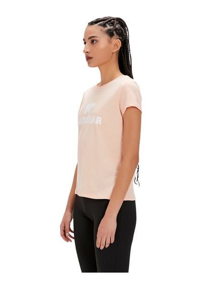 Bad Bear Logo Tee Kadın Tshirt - Bisiklet Yaka Şeftali