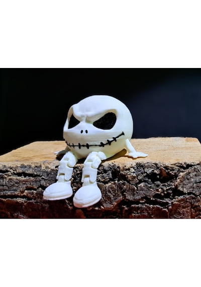 Jack Skellington Hareketli Eklemli Figür - Dekoratif Hediyelik Oyuncak 3lü Set