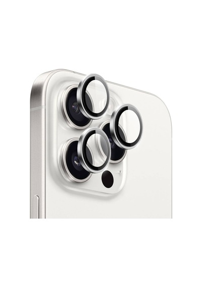 Linktech Apple Uyumlu iPhone 16 Pro / 16 Pro Max Crystal Seri Safir Kamera Lens Gümüş