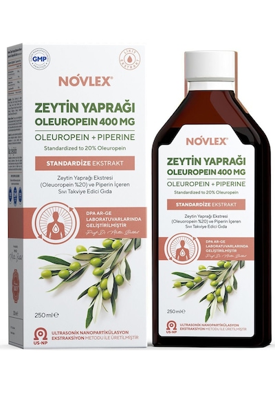 Novlex Zeytin Yaprağı Eki ve Piperin Takviye Edici Gıda 250 ML