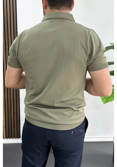 Erkek Polo Yaka Düz Tişört Açık Yeşil Edw455 Açık Yeşil