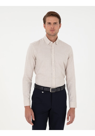 Pierre Cardin Erkek Bej Gömlek Desenli 50292457-vr011 Bej