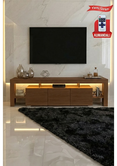 Kale Ledli Tv Ünitesi 200 Cm Ceviz