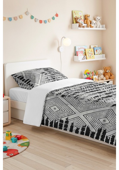 Siyah Geometrik Modern Genç Odası Tek Kişilik Pike Takımı-gri Etnik 160x220 Cm Kapitone Yatak Örtüsü Kırsal Halı Dengesi
