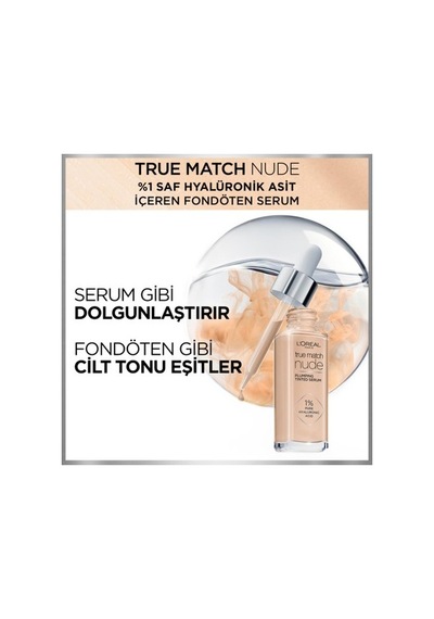 L'oreal True Match Nude Serum Fondöten - 3 4 Light Medium