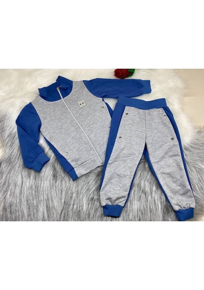 Mj Kids Kız Erkek İkili Eşofman Takımı İndigo