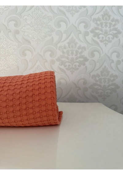 Premium %100 Pamuk Tek Kişilik Yazlık Pike, Yatak Örtüsü, Terletmez Kumaş Turuncu Renk 160x240cm Turuncu