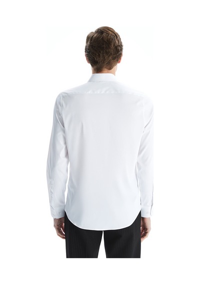 Lcw Busıness Beyaz Slim Fit Armürlü Erkek Basic Gömlek