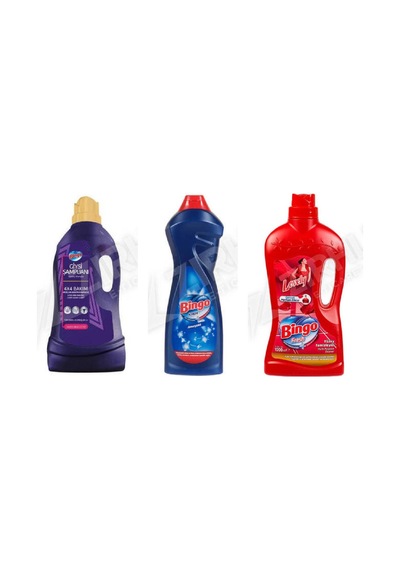 Bingo Giysi Şampuanı 3 L + Amonyaklı Krem 750 Ml + Yüzey Tem. Fresh 2.5 Lt 3'lü Set Diğer