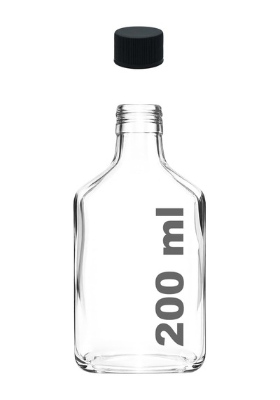 200 Cc Kapaklı Cold Brew Şişesi 200 Ml Yassı Soğuk Kahve Cam Şişe 6 Adet Siyah Plastik Genel
