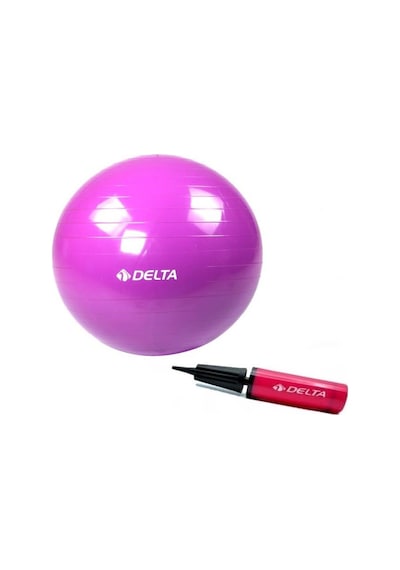 Delta 55 CM Mor Deluxe Pilates Topu ve Çift Yönlü Pompa Seti